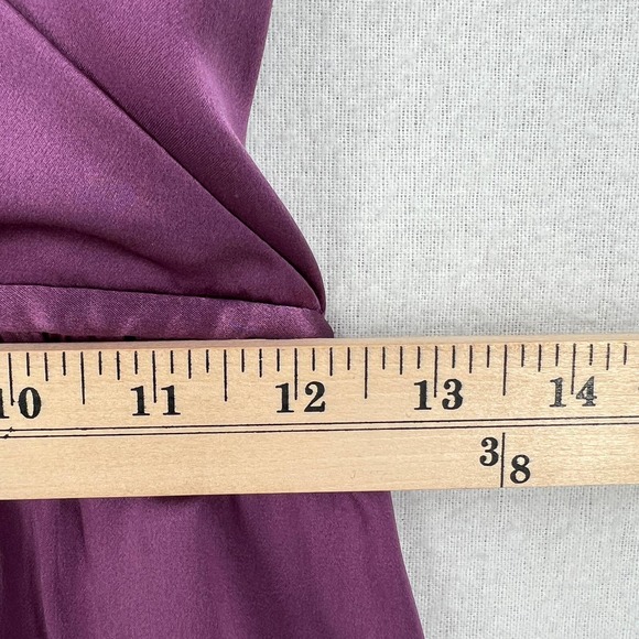 FLEUR DU MAL Dress Womens Small Purple Silk Halter Maxi High Slit Surplice - Picture 15 of 16